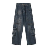 Unisex Jeans Vintage Washed Old Jeans Loose