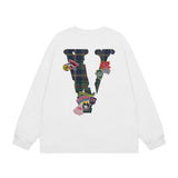 Vlone Sweatshirts Autumn and Winter Big V Letter Crew Neck Pullover