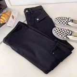 Unisex Jeans Tooling Jeans High Waist Skinny Wide Leg Pants Loose