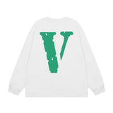 Vlone Sweatshirts Autumn and Winter Green Big V Letter Crew Neck