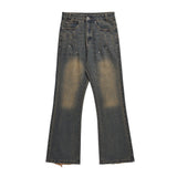 Unisex Jeans Vintage Pull Jeans Washed Trousers