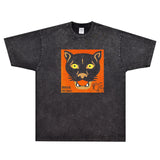 Rock Star T Shirt Black Panther Band T-shirt American Retro Street Loose Printed Cotton Short Sleeve