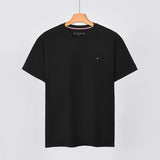 Tommy T Shirts Tommy Men's Short Sleeve Cotton round Neck Slim Solid Color
