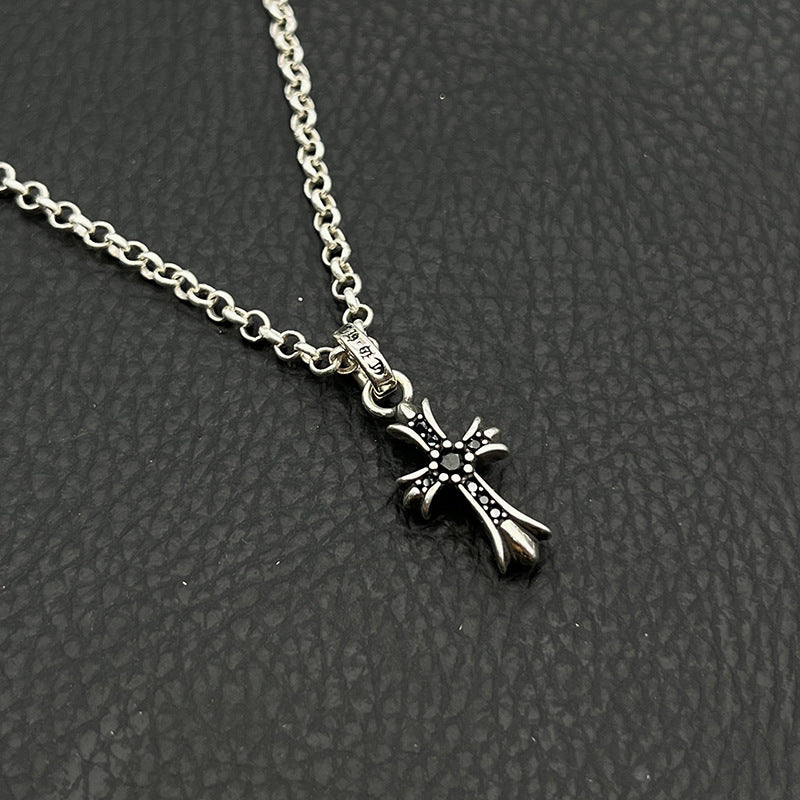 Chrome Heart Necklace Diamond Pendant