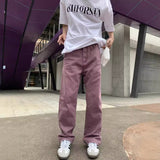 Unisex Jeans Dirty Pink High Waist Wide Leg Jeans Spring/Summer