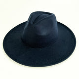 Walter White Fedora Solid Color Big Brim Top Hat Lun Fedora Hat Men and Women Retro Woolen Hat