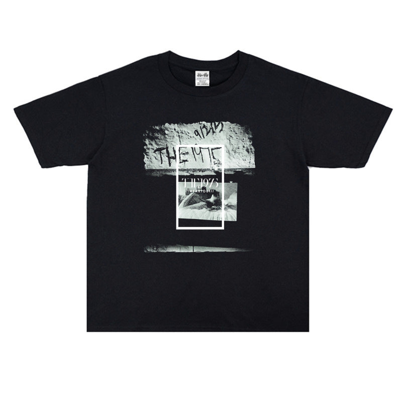 Rock Star T Shirt 1975 Band Printed T-shirt Short Sleeve Loose Men's and Women's Cotton