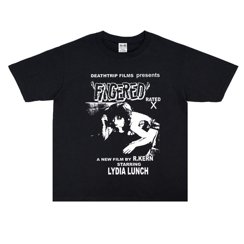 Rock Star T Shirt Independent Musician Lydia Lunch Short Sleeve T-shirt Men and Women Loose Trendy