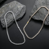 Zircon necklace double row copper tennis chain