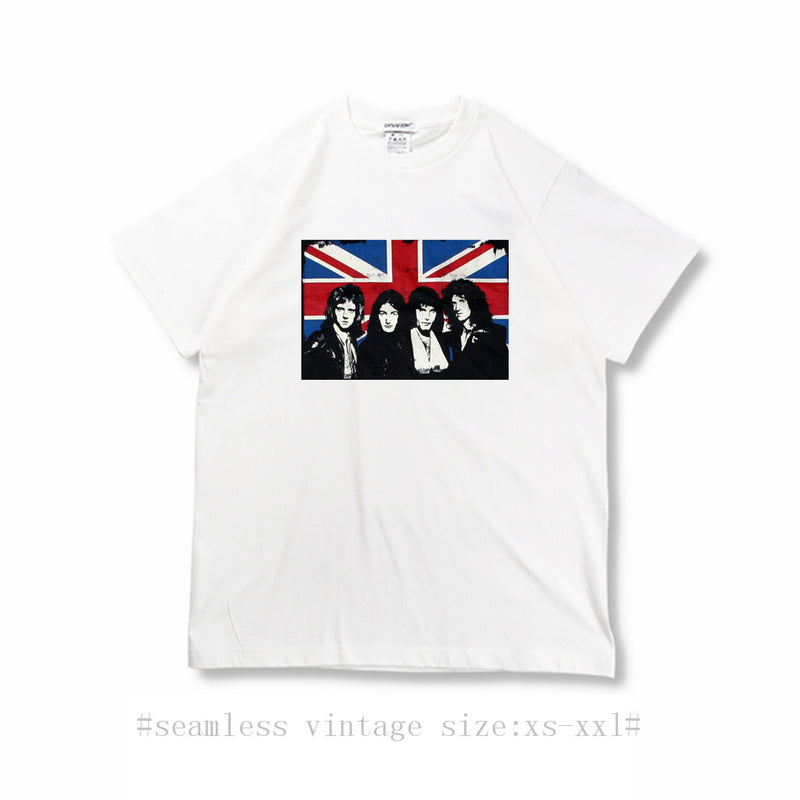 Rock Star T Shirt Printed T-shirt Short Sleeve Loose Cotton Heavy round Neck