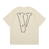 Vlone T Shirt Spring/Summer Letter Pattern