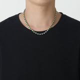 Zircon necklace green and white