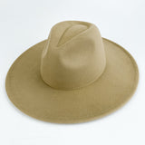 Walter White Fedora Solid Color Big Brim Top Hat Lun Fedora Hat Men and Women Retro Woolen Hat