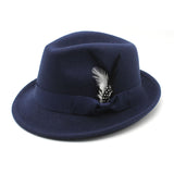 Walter White Hats Men's Billycock Feather Fur Felt Hat Men's Jazz Fedora