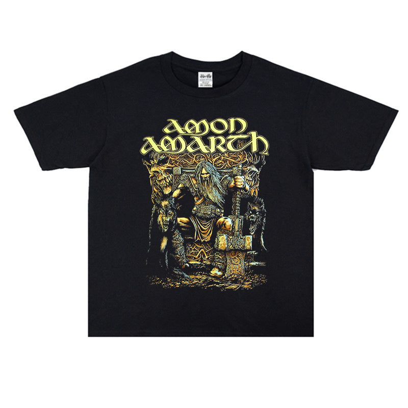 Rock Star T Shirt Amon Amarth Printed T-shirt Short Sleeve Loose Fashion Brand Cotton