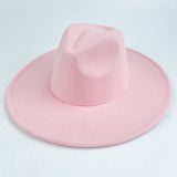 Walter White Fedora Solid Color Big Brim Top Hat Lun Fedora Hat Men and Women Retro Woolen Hat