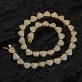 Zircon necklace Heart shaped tennis chain