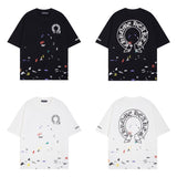 CHH Chrome Heart T Shirts Croix Cross Sanskrit Embroidery Versatile Casual Loose