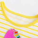 Girl Dress Summer Girls' Dress Knitted Cotton Short Sleeve Children Shirt Cute Printed