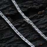 Zircon necklace rectangular pagoda stone tennis chain