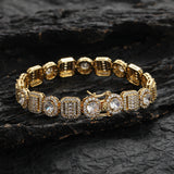 Zircon necklace square round mix and match tennis chain