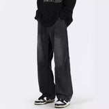 Unisex Jeans Vintage Blue Wide Leg Jeans Loose Straight