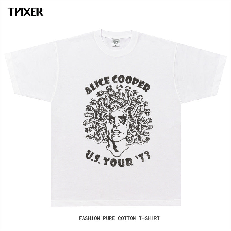 Rock Star T Shirt T-shirt Alice Cooper Rock American Retro Men Street Style Short Sleeve