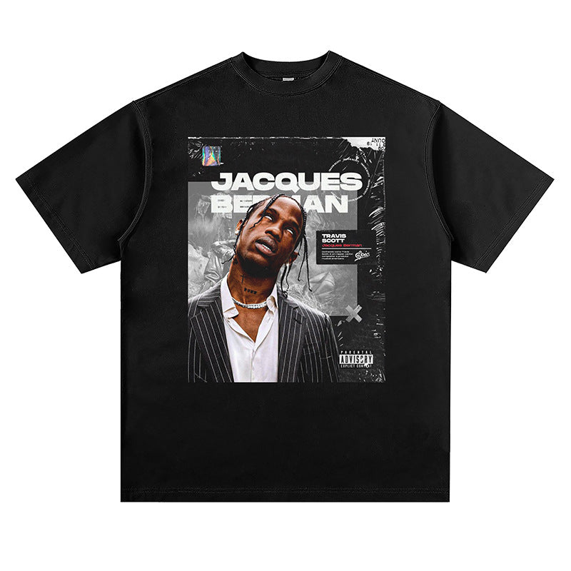 Hip Hop Rapper T Shirt Ordinary Casual Loose Youth Cartoon Short Sleeve