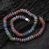 Zircon necklace colorful hoop tennis necklace