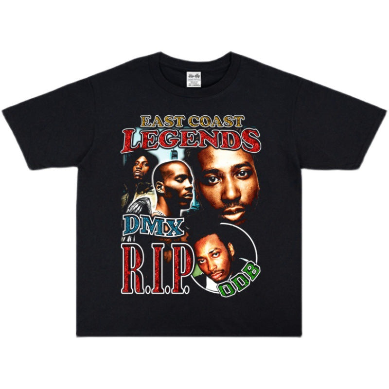 Rock Star T Shirt Short Sleeve Loose Cotton Crew Neck