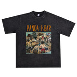 Rock Star T Shirt Beauty Panda Bear Band T-shirt Men and Women