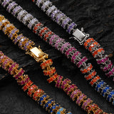 Zircon necklace colorful hoop tennis necklace