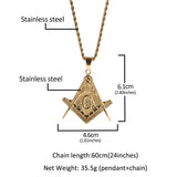 Jewelry Hip Hop Stainless Steel Masonic Pendant Necklace