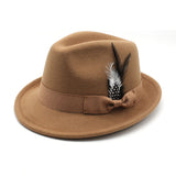Walter White Hats Men's Billycock Feather Fur Felt Hat Men's Jazz Fedora