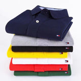 Tommy T Shirts Tommypolo Shirt Cotton Short-Sleeved T-shirt Men's Casual Polo Collar Embroidery