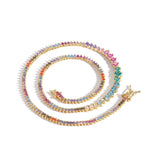 Zircon necklace Gradient colorful zircon tennis necklace