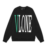 Vlone Sweatshirts Autumn and Winter Letter Big V Pattern Crew Neck