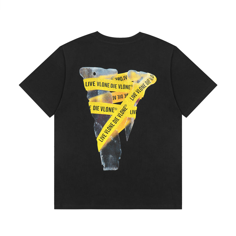 Vlone T Shirt Spring/Summer Tape Pattern
