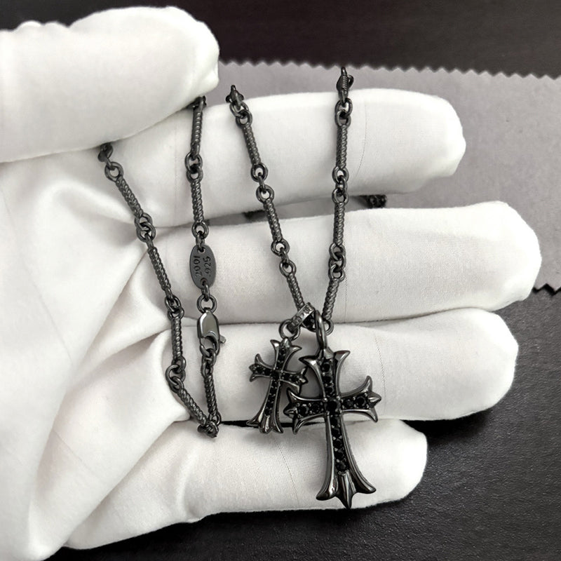 Chrome Heart Necklace Black Pendant Personality
