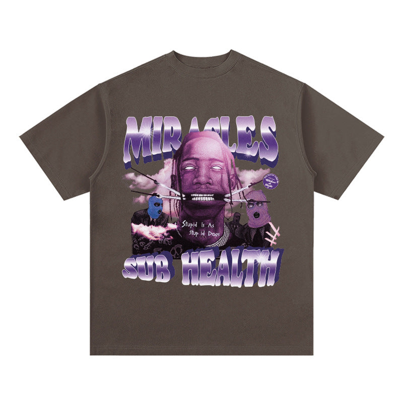 Hip Hop Rapper T Shirt T-shirt Hip Hop Short Sleeve Loose Men's and Women's Tops