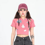 After Prom Shirt Summer Hot Girl T-shirt Slim Fit Slimming and Short