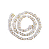 Zircon necklace square and round mixed inlaid zircon tennis chain