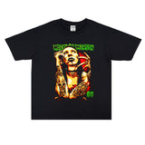 Rock Star T Shirt Printed Short Sleeve T-shirt Street Loose Cotton Crew Neck