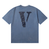 Vlone T Shirt Spring Summer Pattern Crew Neck Pullover Short Sleeve