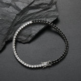 Zircon necklace black zirconium white zirconium tennis chain