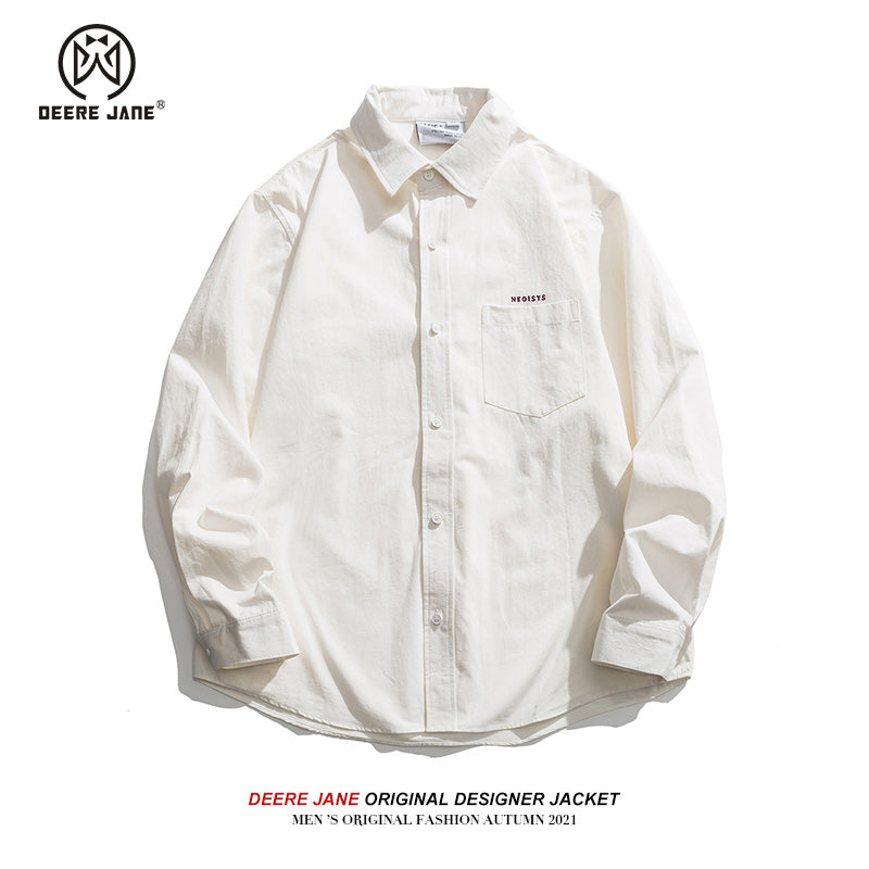 Men Long-Sleeve Shirt Men's Spring White Shirt Coat