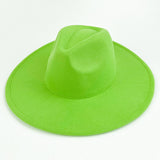 Walter White Fedora Solid Color Big Brim Top Hat Lun Fedora Hat Men and Women Retro Woolen Hat