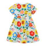 Girl Dress Children's Skirt Summer Dress Knitted Cotton Cartoon round Neck Princess Dress