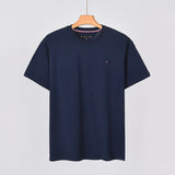 Tommy T Shirts Tommy Men's Short Sleeve Cotton round Neck Slim Solid Color
