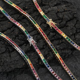 Zircon necklace square colorful zircon